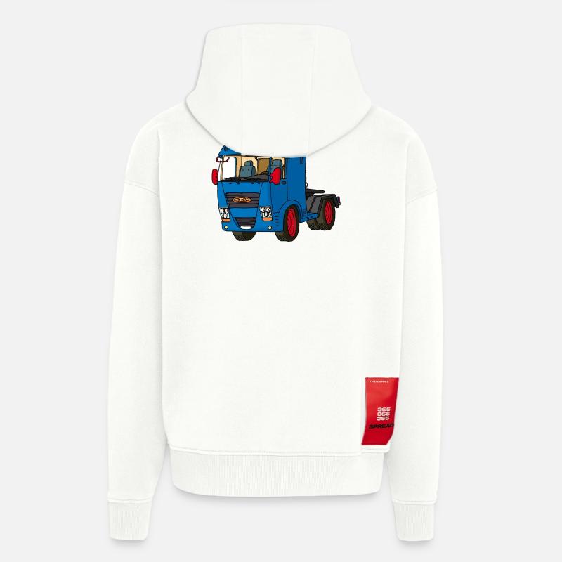 Blaue Zugmaschine - Zip Hoodie - made by SPREAD - OFF WHITE