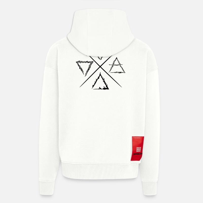 Vier Elemente Symbole - Zip Hoodie - made by SPREAD - OFF WHITE