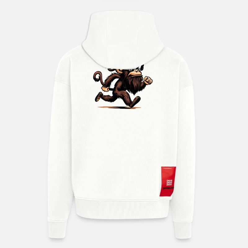 Laufender Affe - Zip Hoodie - made by SPREAD - OFF WHITE