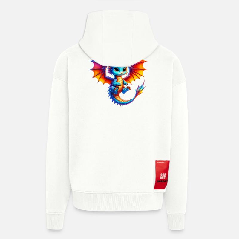 Dragon - Veste à capuche bio épaisse oversize fabriqué en UE - OFF WHITE