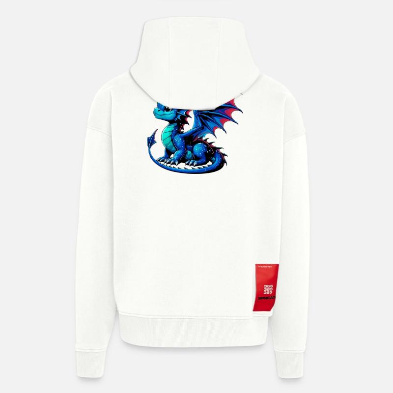 Dragon - Veste à capuche bio épaisse oversize fabriqué en UE - OFF WHITE