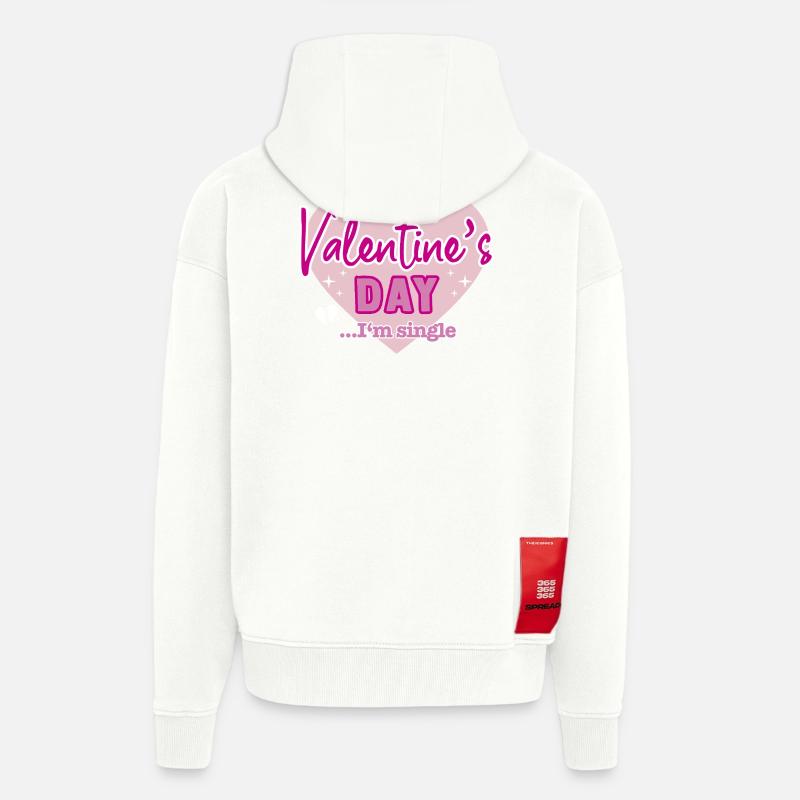 I hate valentine`s day - Zip Hoodie - made by SPREAD - OFF WHITE