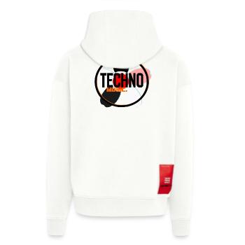 Techno Music Circle Logo - Zip Hoodie - made by SPREAD - OFF WHITE - Hinten