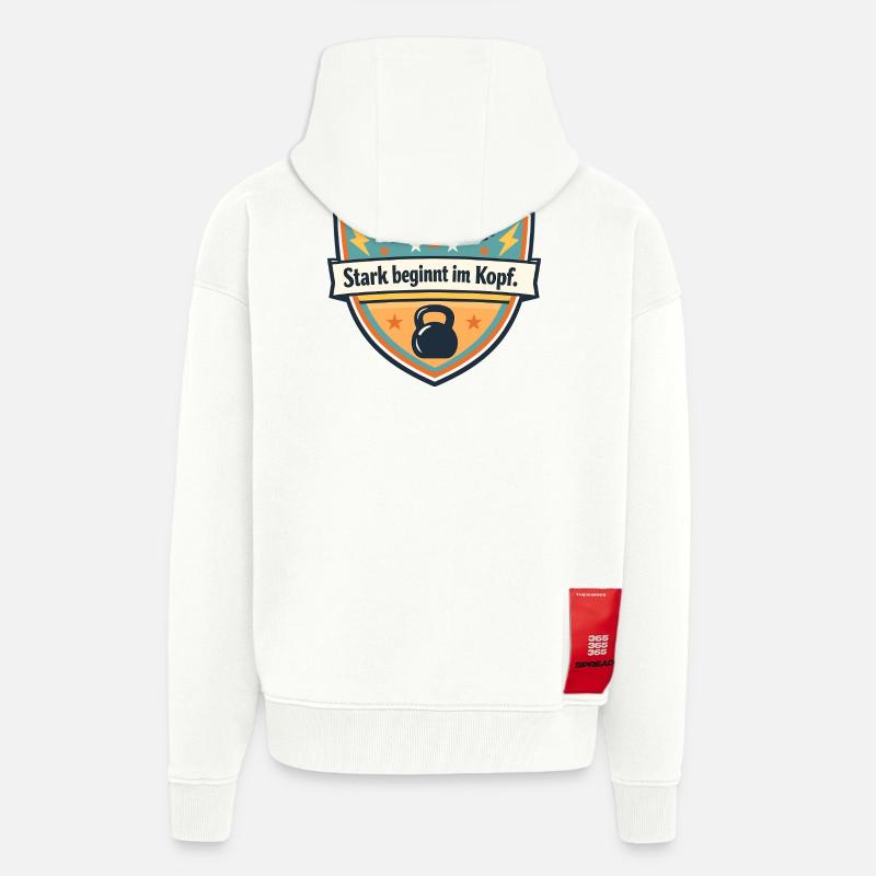 Kopfpower: Stark beginnt im Kopf - Zip Hoodie - made by SPREAD - OFF WHITE