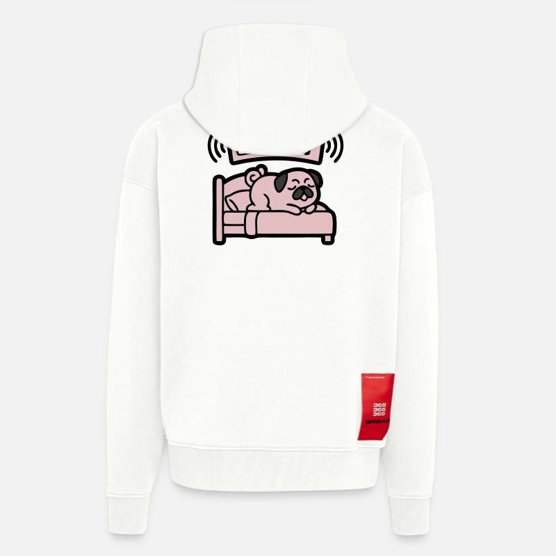  Lazy Mops Hund Bett Introvertiert - Zip Hoodie - made by SPREAD - OFF WHITE