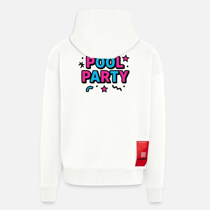 Pool Party 90s Lettering - Zip Hoodie - made by SPREAD - OFF WHITE