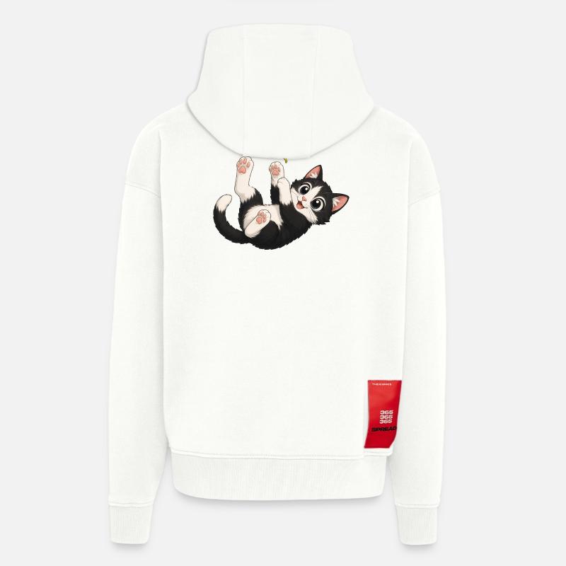 Des jeux de chaton - Veste à capuche bio épaisse oversize fabriqué en UE - OFF WHITE