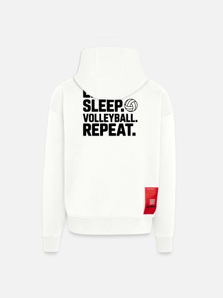 Eat. Sleep. Volleyball. Repeat. - Zip Hoodie - made by SPREAD - OFF WHITE