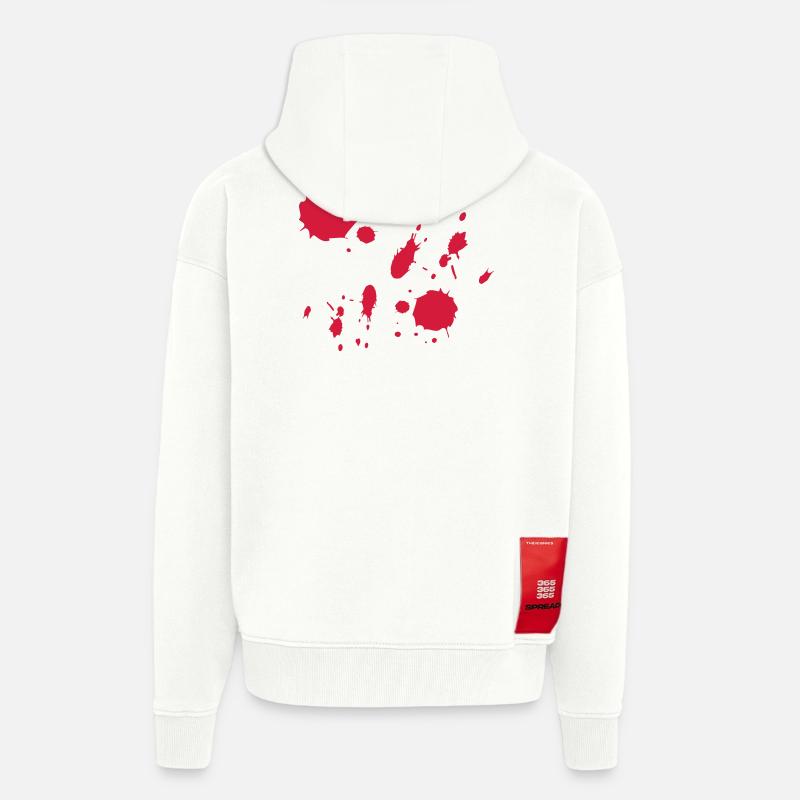 Rote Farbspritzer abstrakte Muster - Zip Hoodie - made by SPREAD - OFF WHITE