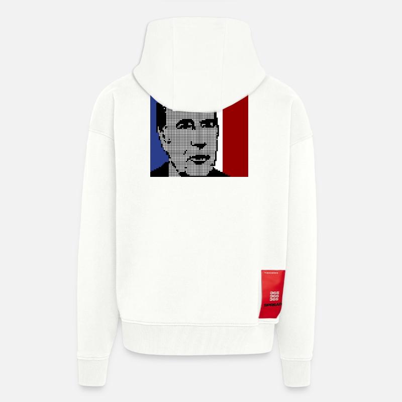 Mitterrand 1981 - Veste à capuche bio épaisse oversize fabriqué en UE - OFF WHITE