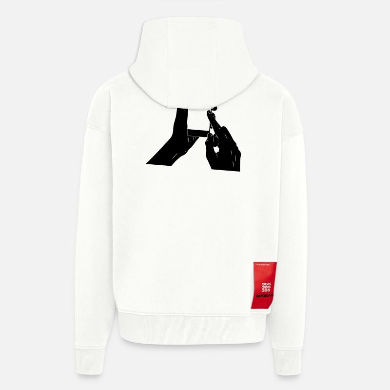 Smartphone in der Hand - Zip Hoodie - made by SPREAD - OFF WHITE