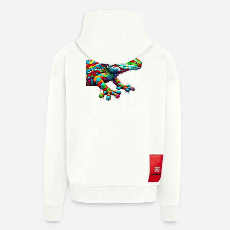 Gecko - Veste à capuche bio épaisse oversize fabriqué en UE - OFF WHITE