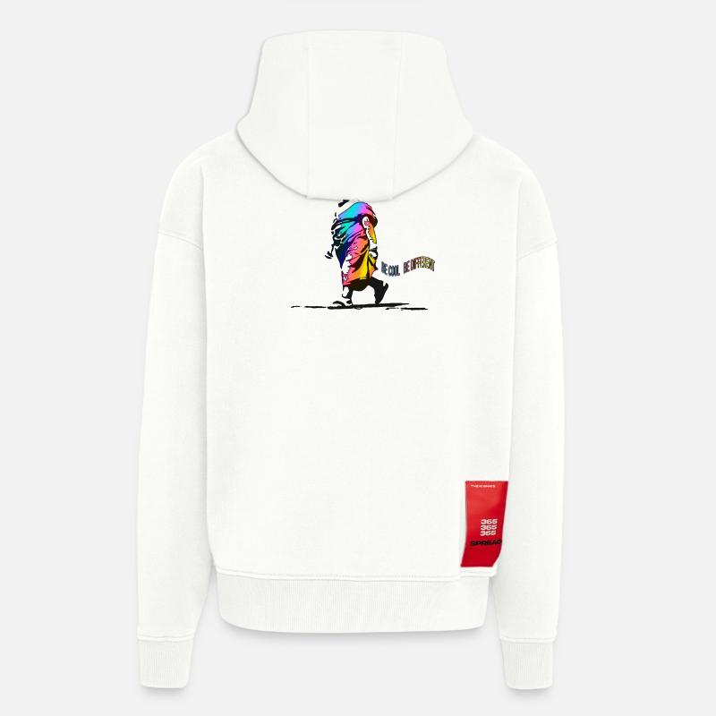 Be Cool Be Different - Zip Hoodie - made by SPREAD - OFF WHITE