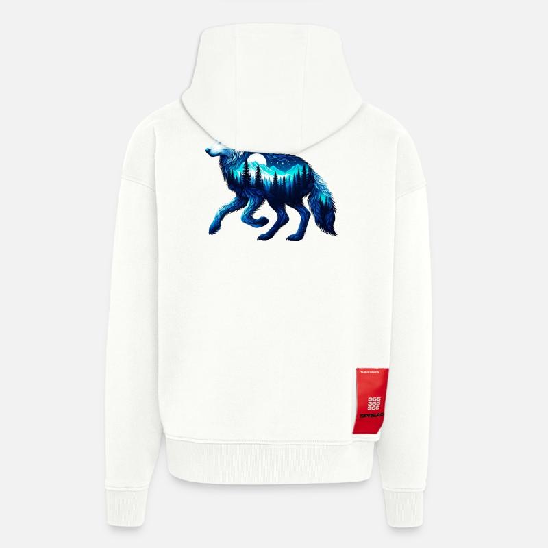 Wolf - Zip Hoodie - made by SPREAD - OFF WHITE