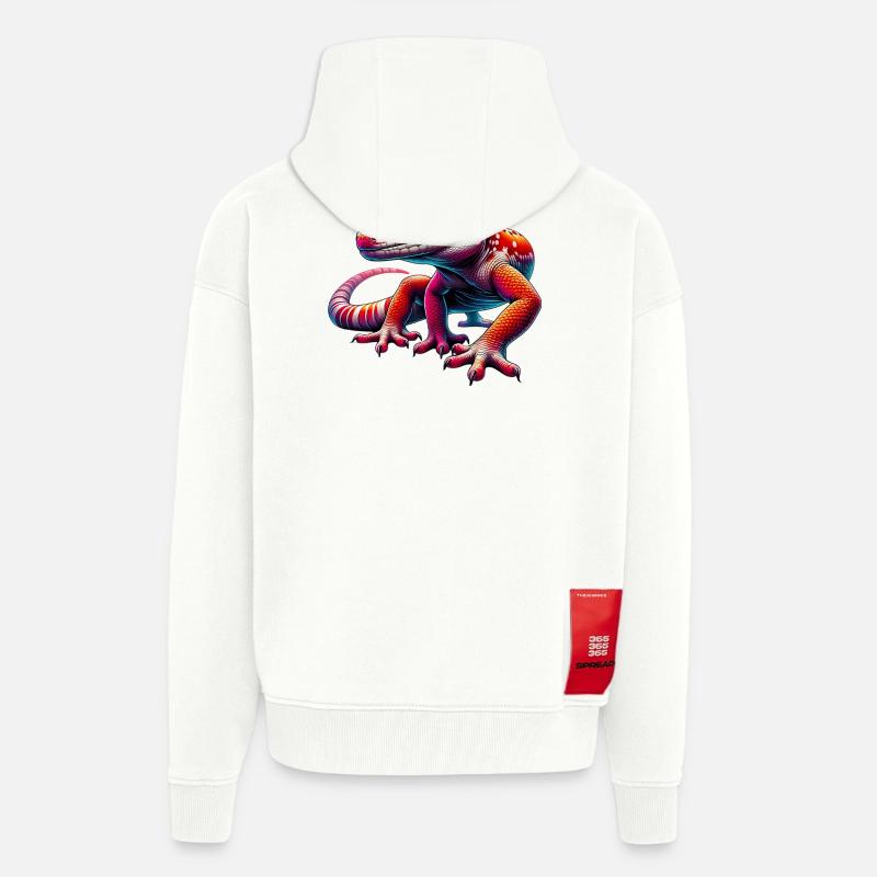 Gecko - Veste à capuche bio épaisse oversize fabriqué en UE - OFF WHITE