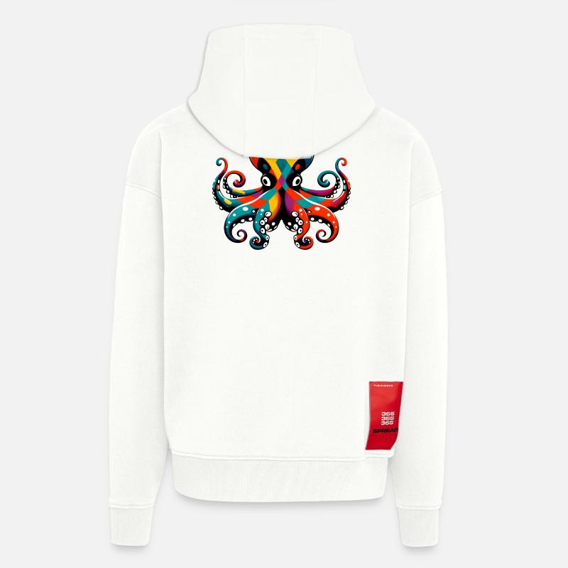 Krake - Zip Hoodie - made by SPREAD - OFF WHITE