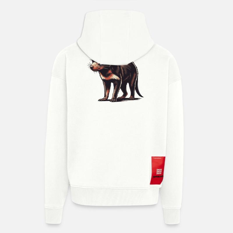 Diable de Tasmanie - Veste à capuche bio épaisse oversize fabriqué en UE - OFF WHITE
