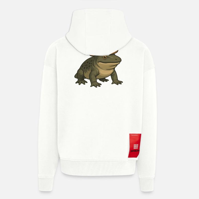 Urzeitliches Amphibium Cartoon Texas Evolution - Zip Hoodie - made by SPREAD - OFF WHITE