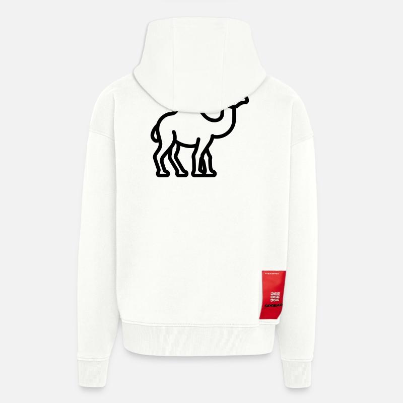 chameau - Veste à capuche bio épaisse oversize fabriqué en UE - OFF WHITE
