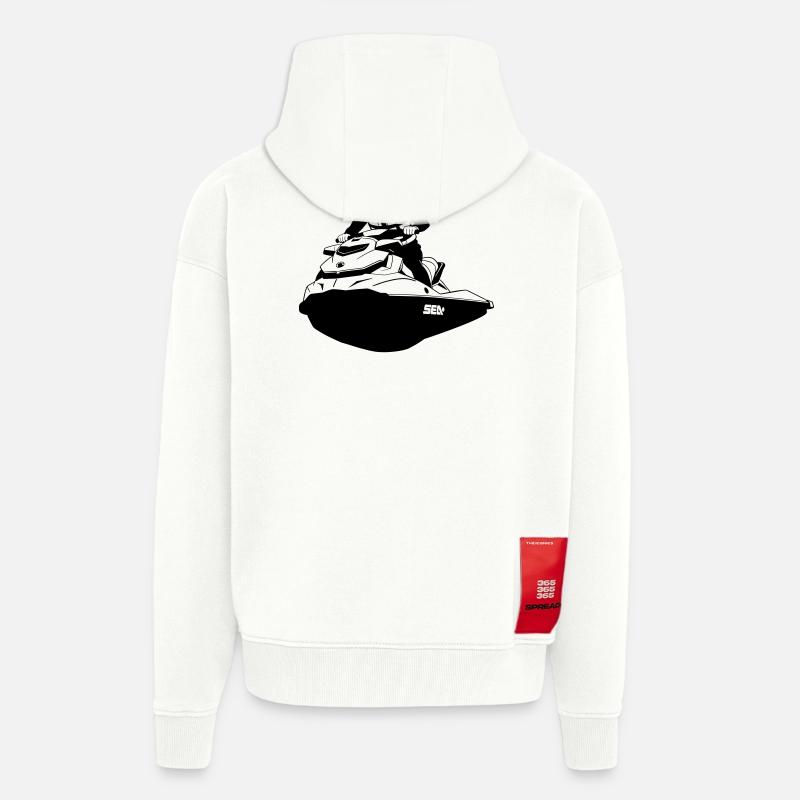 Embarcations - Veste à capuche bio épaisse oversize fabriqué en UE - OFF WHITE