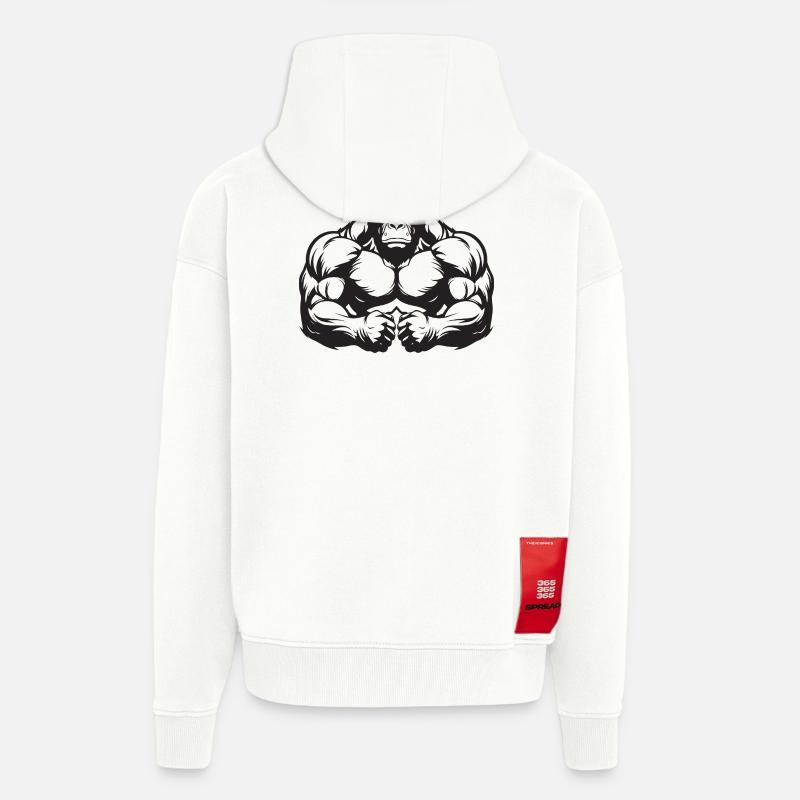 Muscles gorilles - Veste à capuche bio épaisse oversize fabriqué en UE - OFF WHITE
