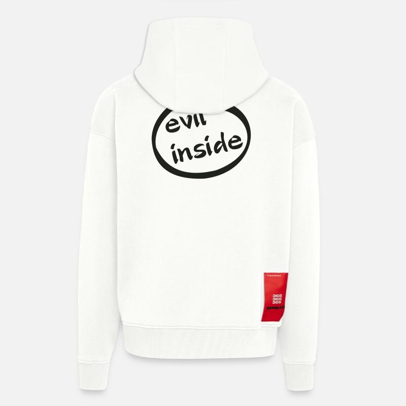 Evil Inside Ring Graphic - Zip Hoodie - made by SPREAD - OFF WHITE