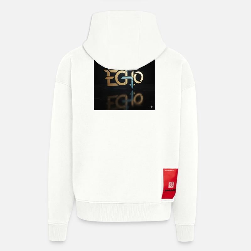 Jeu de lumière Echo Geometry - Veste à capuche bio épaisse oversize fabriqué en UE - OFF WHITE