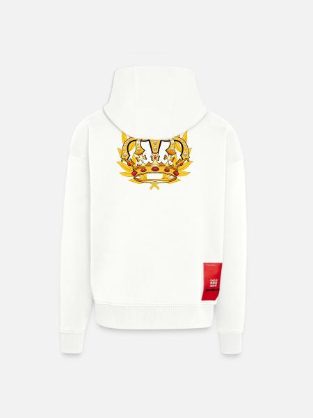 Crown King Majesty Royal Prince - Zip Hoodie - made by SPREAD - OFF WHITE