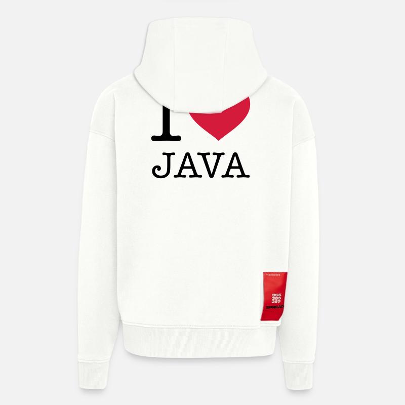 I LOVE JAVA - Zip Hoodie - made by SPREAD - OFF WHITE