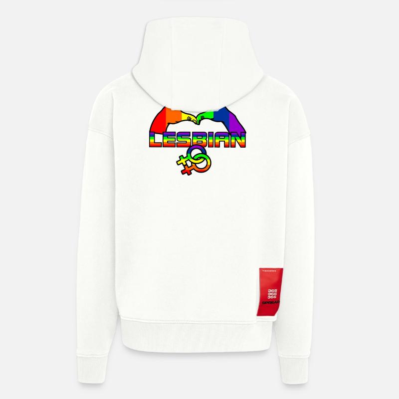 Regenbogen lesbies stolzes Logo 4 - Zip Hoodie - made by SPREAD - OFF WHITE