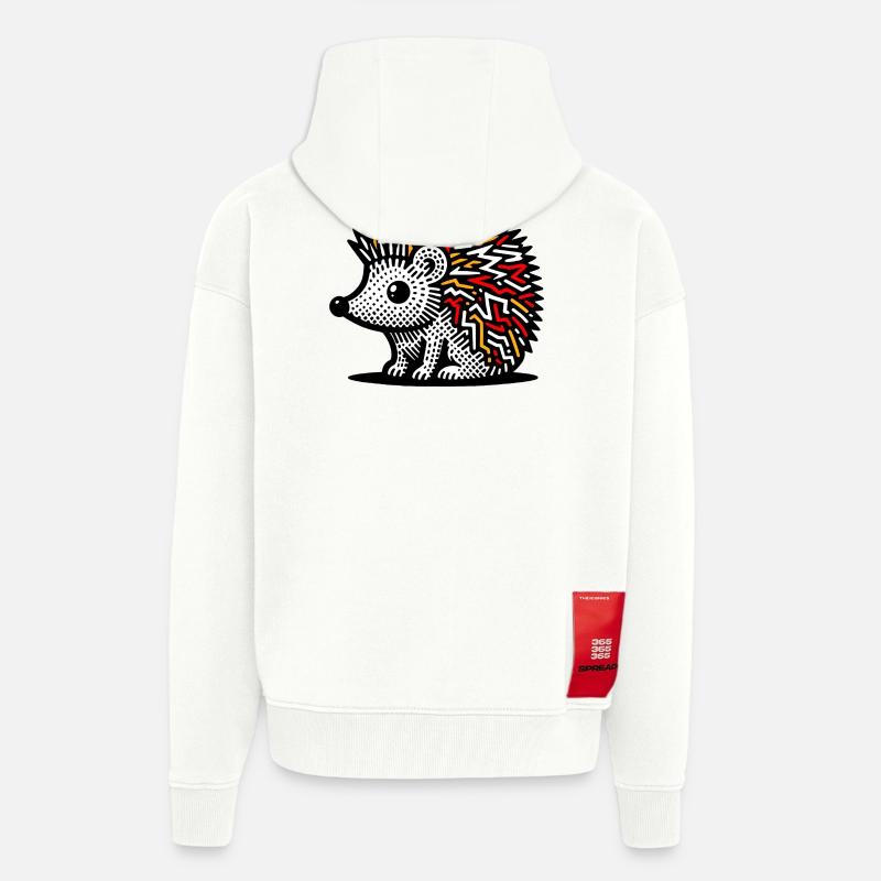 Hérisson - Veste à capuche bio épaisse oversize fabriqué en UE - OFF WHITE