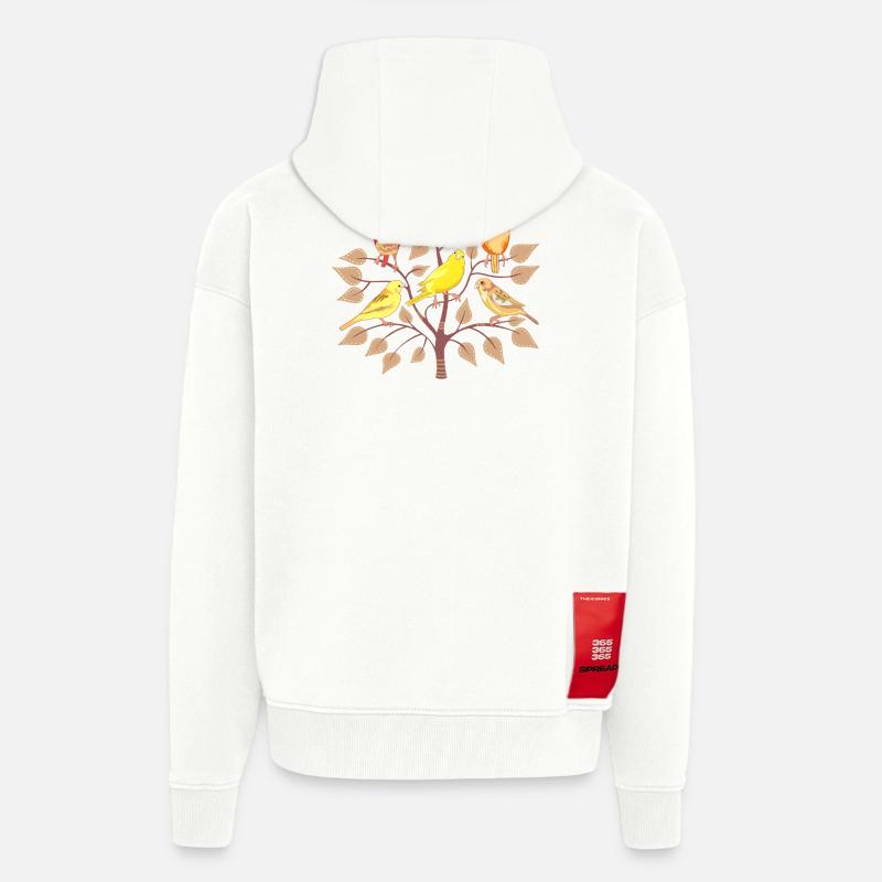 Baum mit bunten und abwechslungsreichen Vögeln - Zip Hoodie - made by SPREAD - OFF WHITE