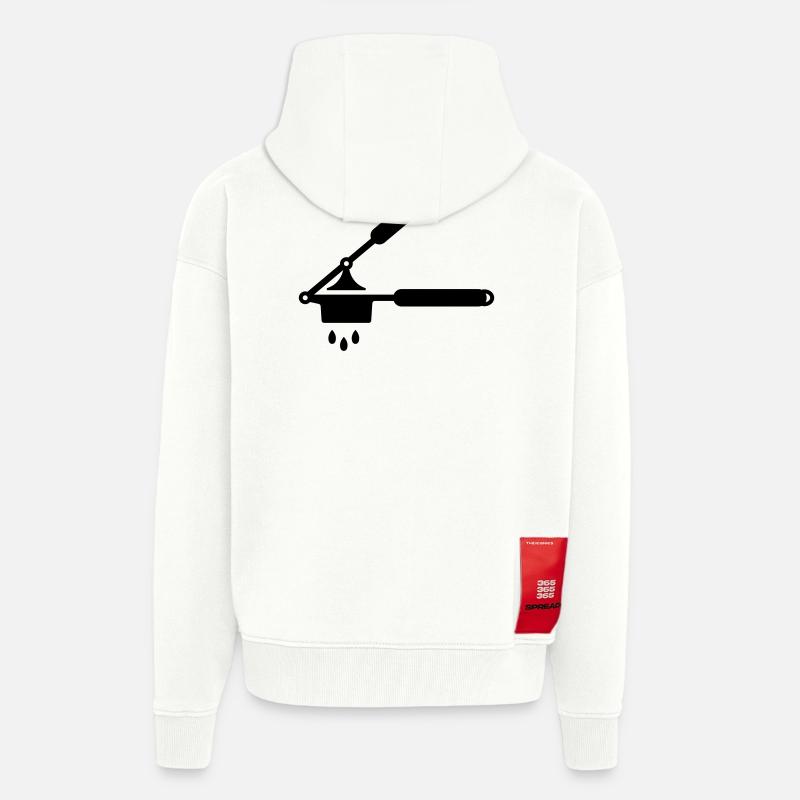 Knoblauch Presse oder Spätzle Presse - Zip Hoodie - made by SPREAD - OFF WHITE