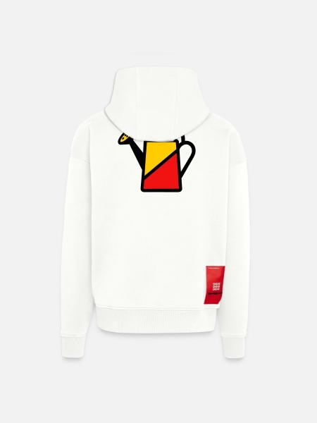 Two-tone watering can tool vegetable gardener - Zip Hoodie - made by SPREAD - OFF WHITE