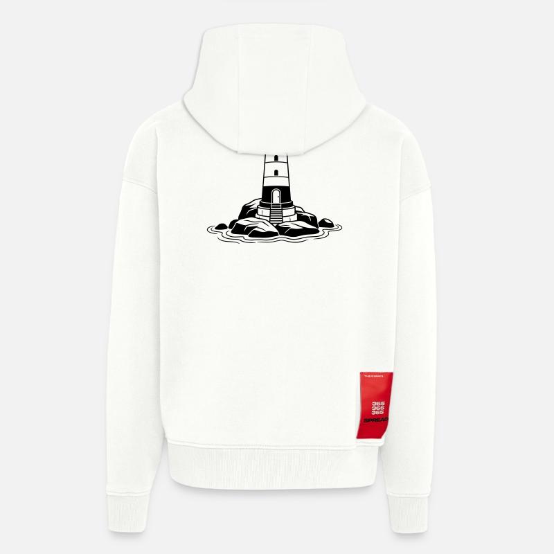 Leuchtturm - Zip Hoodie - made by SPREAD - OFF WHITE
