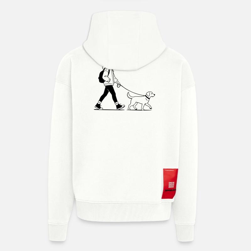 Promenade de chien - Veste à capuche bio épaisse oversize fabriqué en UE - OFF WHITE