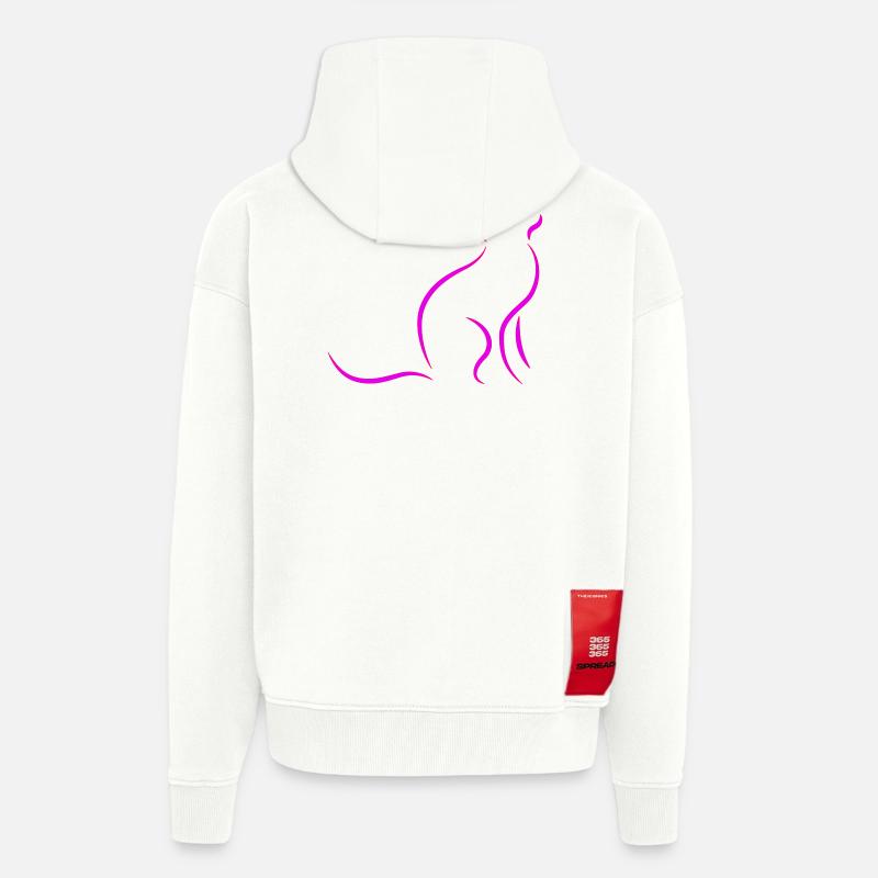 chat - Veste à capuche bio épaisse oversize fabriqué en UE - OFF WHITE