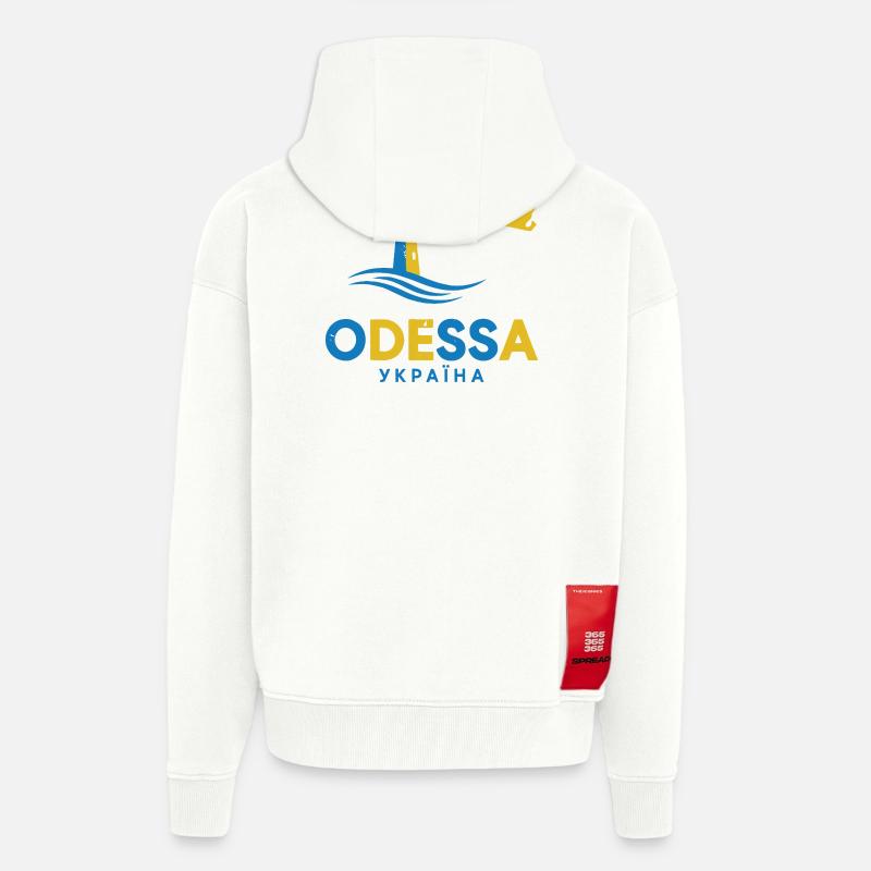 Phare d’Odessa Scène de Nuit Tee - Veste à capuche bio épaisse oversize fabriqué en UE - OFF WHITE