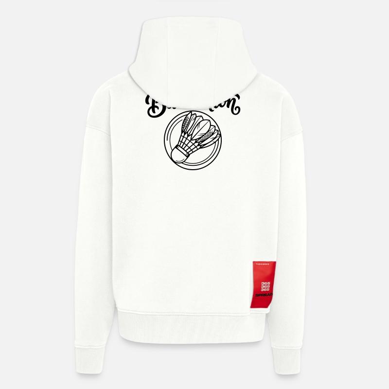 badminton - Veste à capuche bio épaisse oversize fabriqué en UE - OFF WHITE