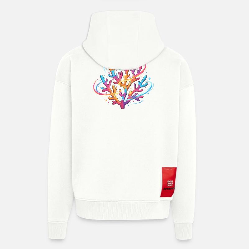 Farbenfrohes Korallenmuster - Zip Hoodie - made by SPREAD - OFF WHITE