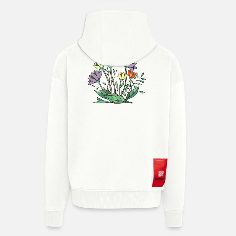Fleur - Veste à capuche bio épaisse oversize fabriqué en UE - OFF WHITE