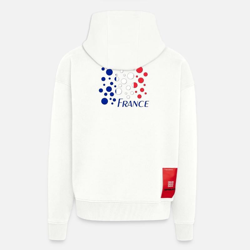 French Circle Dots Pattern - Zip Hoodie - made by SPREAD - OFF WHITE