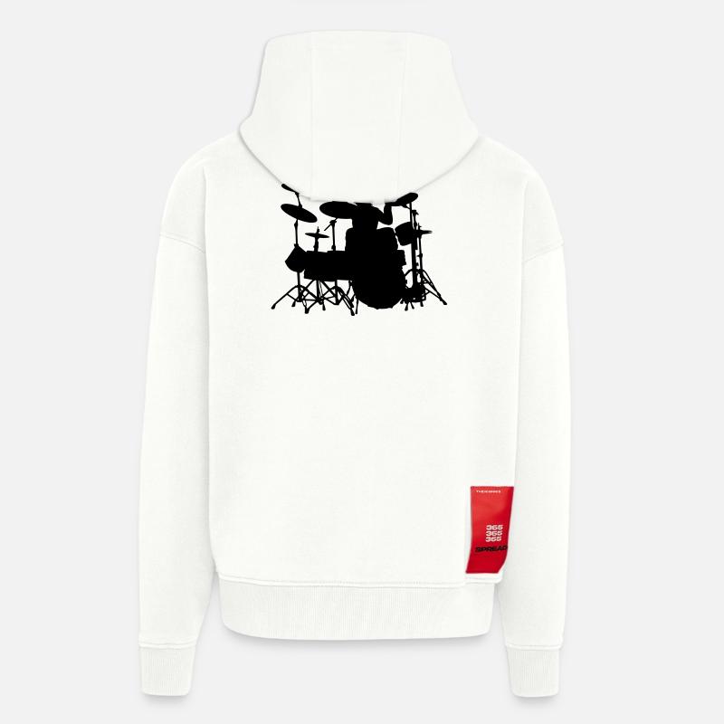 Puissance Drumming - Veste à capuche bio épaisse oversize fabriqué en UE - OFF WHITE