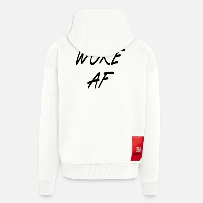 Woke AF - Veste à capuche bio épaisse oversize fabriqué en UE - OFF WHITE