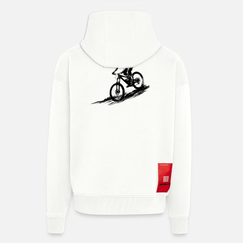 VTT Silhouette Downhill Minimal - Veste à capuche bio épaisse oversize fabriqué en UE - OFF WHITE