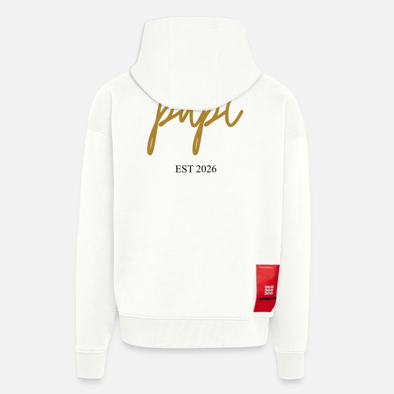Papi est 2026 - Veste à capuche bio épaisse oversize fabriqué en UE - OFF WHITE