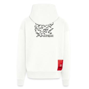 Straight lines are for beginners - Zip Hoodie - made by SPREAD - OFF WHITE - Back