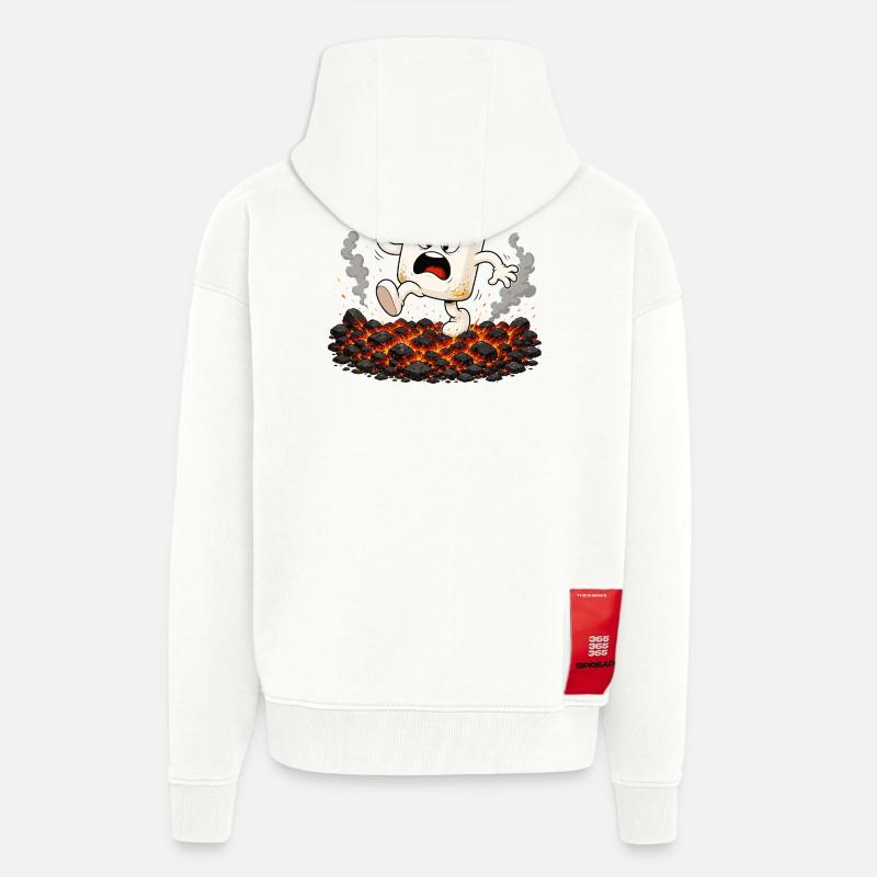 Marshmallow läuft über glühende Kohlen - Zip Hoodie - made by SPREAD - OFF WHITE