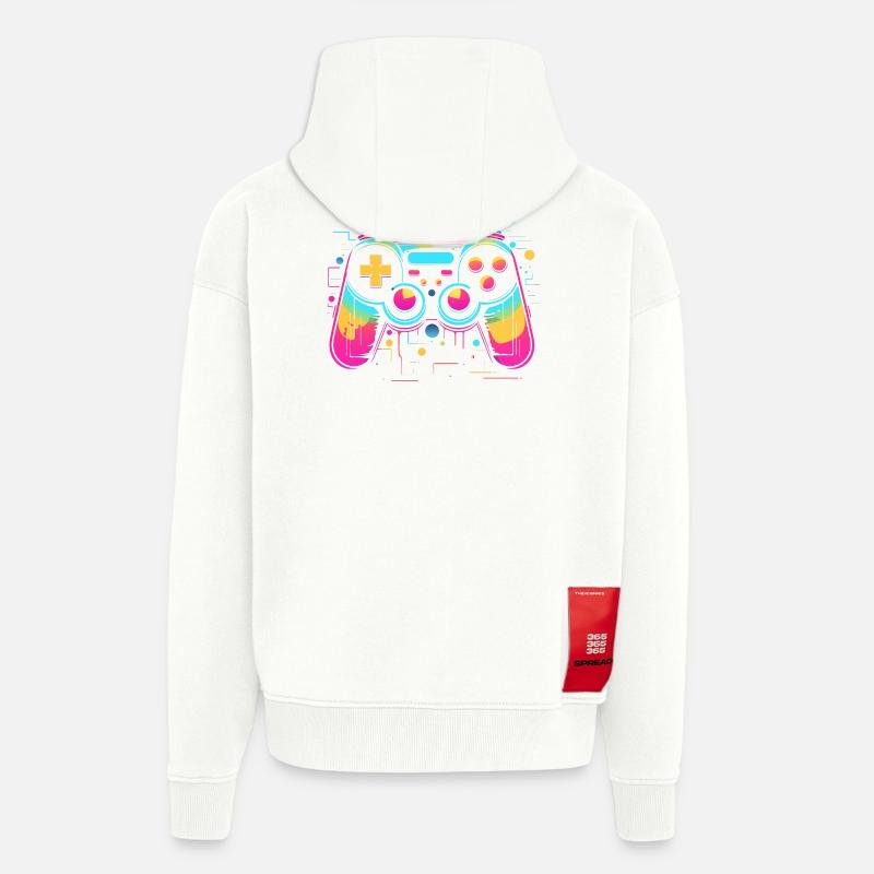 Game Controller Retrowave Look - Zip Hoodie - made by SPREAD - OFF WHITE