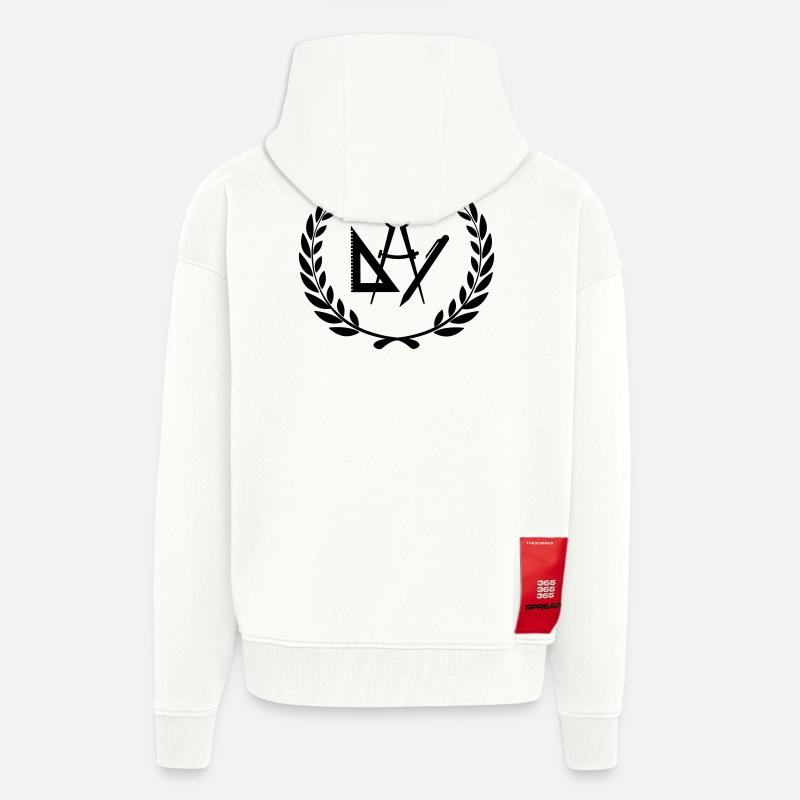Architekten- oder Designerwerkzeuge im Lorbeerkranz - Zip Hoodie - made by SPREAD - OFF WHITE